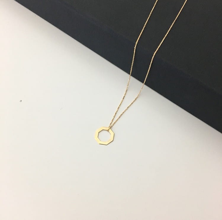 Złoty naszyjnik ośmiokąt 333