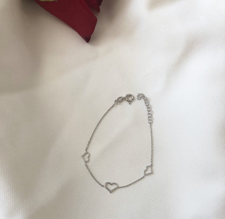 Srebrna bransoletka serca NA ZAWSZE