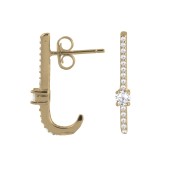 Srebrne pozłacane kolczyki z cyrkoniami