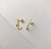 Srebrne pozłacane kolczyki z cyrkoniami