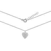 Srebrny naszyjnik serce z cyrkoniami