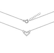 Srebrny naszyjnik serce z cyrkoniami