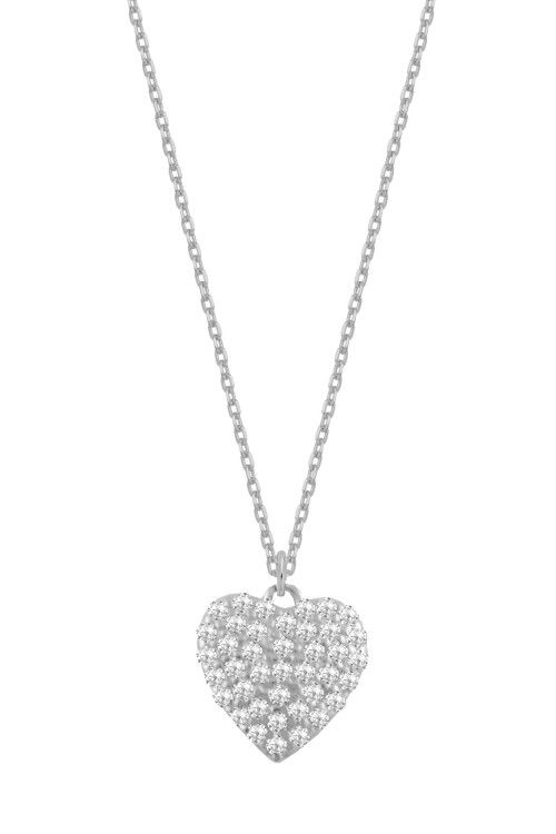 Srebrny naszyjnik serce z cyrkoniami