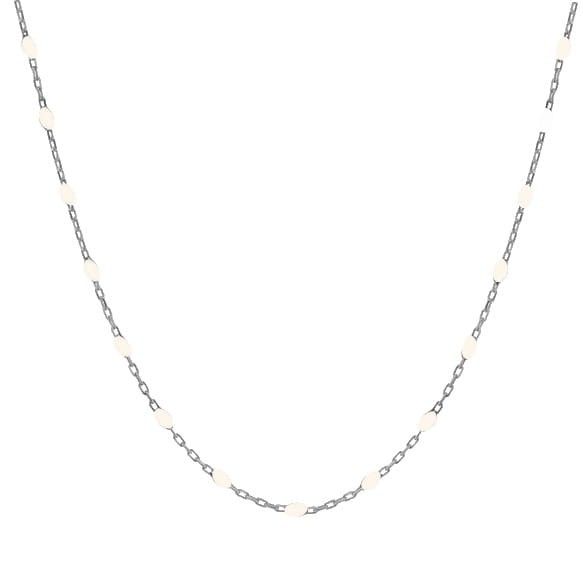 Srebrny naszyjnik choker z białą emalią