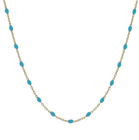 Srebrny pozłacany naszyjnik choker z niebieską emalią