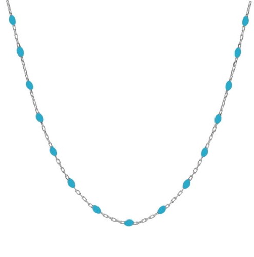 Srebrny naszyjnik choker z niebieską emalią
