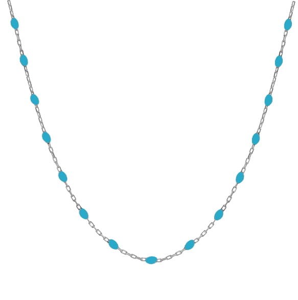 Srebrny naszyjnik choker z niebieską emalią