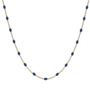 Srebrny pozłacany naszyjnik choker z granatową emalią