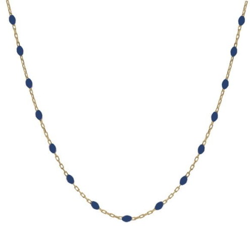 Srebrny pozłacany naszyjnik choker z granatową emalią