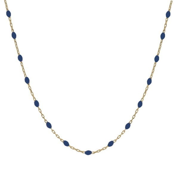 Srebrny pozłacany naszyjnik choker z granatową emalią