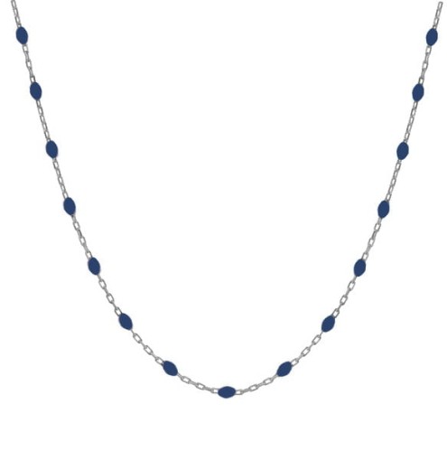 Srebrny naszyjnik choker z granatową emalią