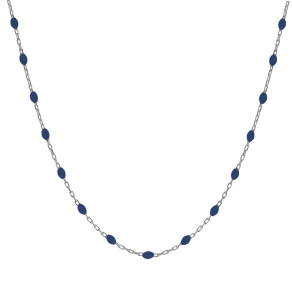 Srebrny naszyjnik choker z granatową emalią