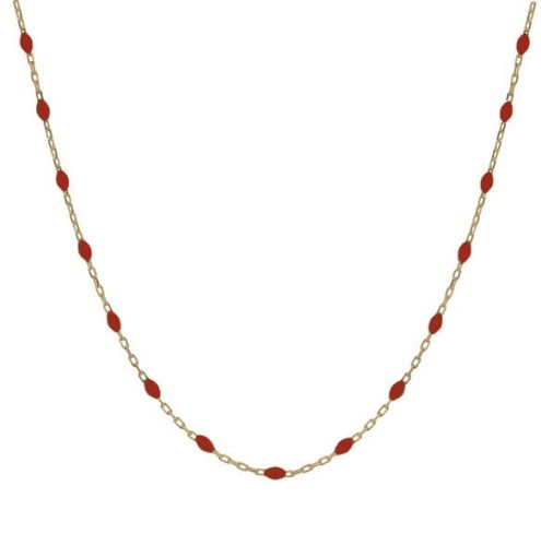 Srebrny pozłacany naszyjnik choker z czerwoną emalią