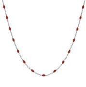 Srebrny naszyjnik choker z czerwoną emalią