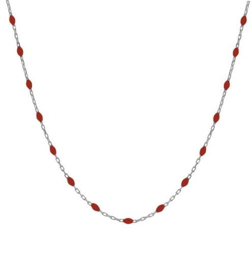 Srebrny naszyjnik choker z czerwoną emalią