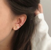 Srebrne pozłacane kolczyki koła z cyrkoniami