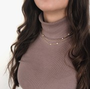 Srebrny pozłacany naszyjnik choker z cyrkoniami