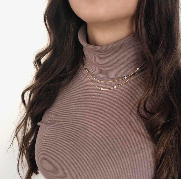 Srebrny pozłacany naszyjnik choker z cyrkoniami