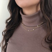 Srebrny pozłacany naszyjnik choker z cyrkoniami