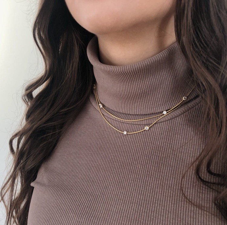 Srebrny pozłacany naszyjnik choker z cyrkoniami