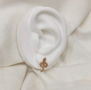 Srebrne pozłacane kolczyki wąż