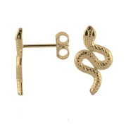 Srebrne pozłacane kolczyki wąż