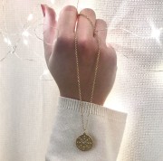 Srebrny pozłacany naszyjnik koło