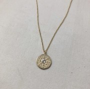 Srebrny pozłacany naszyjnik koło