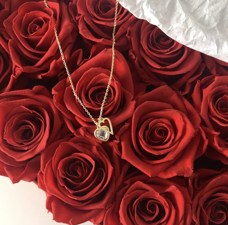 Srebrny pozłacany naszyjnik serca NASZE