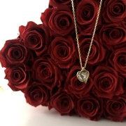 Srebrny pozłacany naszyjnik serca NASZE