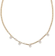 Srebrny pozłacany naszyjnik choker łańcuch z cyrkoniami