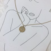 Srebrny pozłacany naszyjnik koło