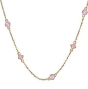 Srebrny pozłacany naszyjnik choker z wisiorkami różowa emalia