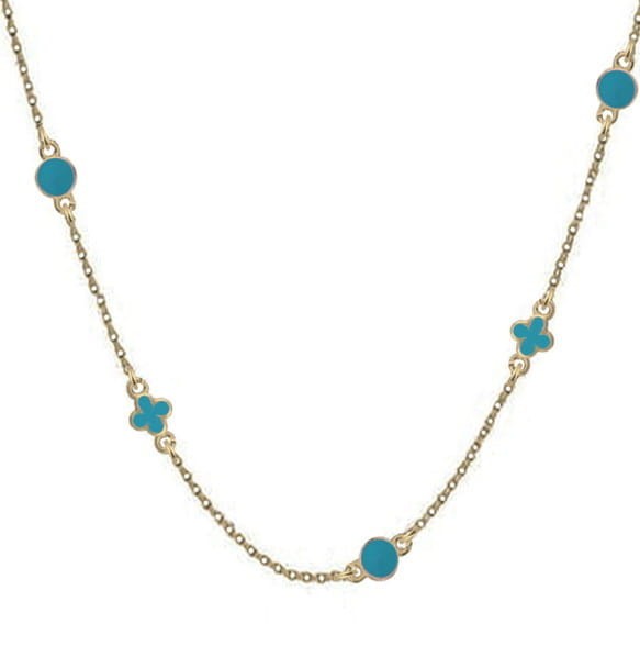 Srebrny pozłacany naszyjnik choker z wisiorkami niebieska emalia