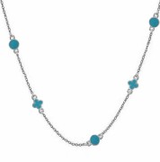 Srebrny naszyjnik choker z wisiorkami niebieska emalia