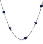 Srebrny naszyjnik choker z wisiorkami granatowa emalia