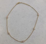 Srebrny pozłacany naszyjnik choker z wisiorkami różowa emalia