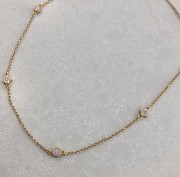 Srebrny pozłacany naszyjnik choker z wisiorkami różowa emalia