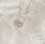 Srebrny naszyjnik koło z cyrkoniami RÓŻA