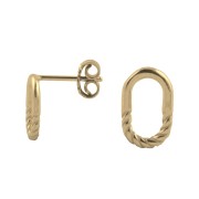 Srebrne pozłacane kolczyki podłużne twist