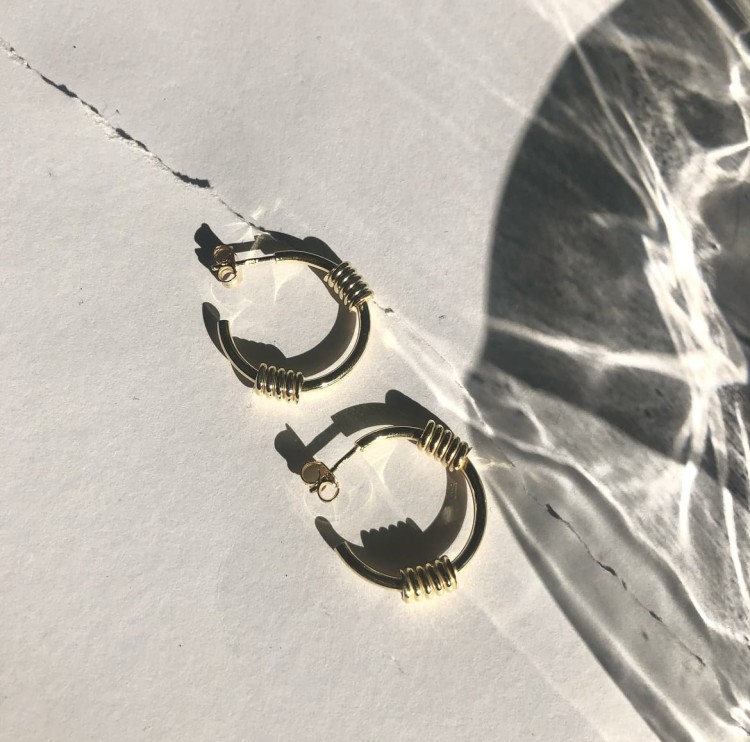 Srebrne pozłacane kolczyki koła