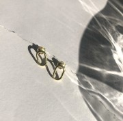 Srebrne pozłacane kolczyki podłużne