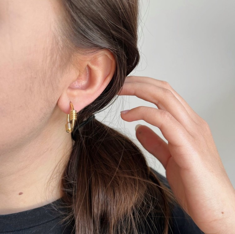 Srebrne pozłacane kolczyki koła