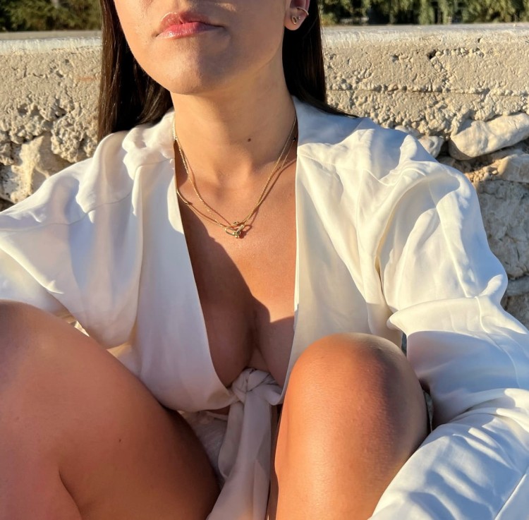 Srebrny pozłacany naszyjnik z cyrkonią czarną