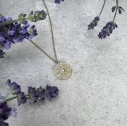 Srebrny pozłacany naszyjnik koło