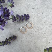 Srebrne  kolczyki koła BEŻOWE