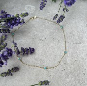 Srebrny pozłacany naszyjnik choker z wisiorkami niebieska emalia