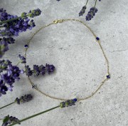 Srebrny pozłacany naszyjnik choker z wisiorkami granatowa emalia