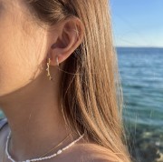 Srebrne pozłacane kolczyki koła boho