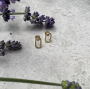 Srebrne pozłacane kolczyki podłużne